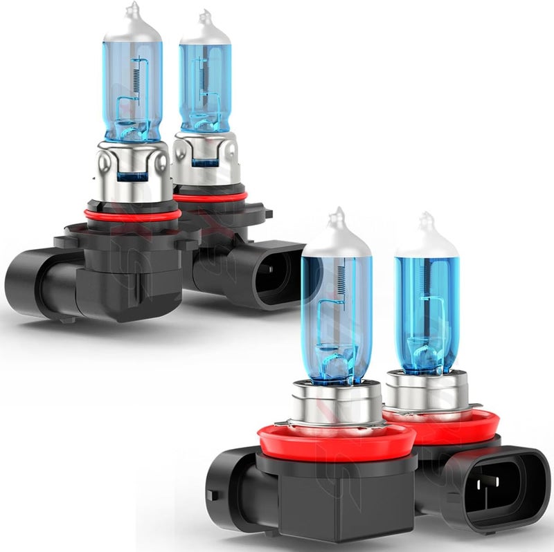 SYJIIP Fit For Dodge Durango (2014 2015) Halogen Headlight Bulbs, 9012 High Low Beam+H11 Fog Lights Combo, 300% Brightness 6000K White Super Bright, High Performance Replacement Bulb, Plug and Play, 4 PCS - Image 1